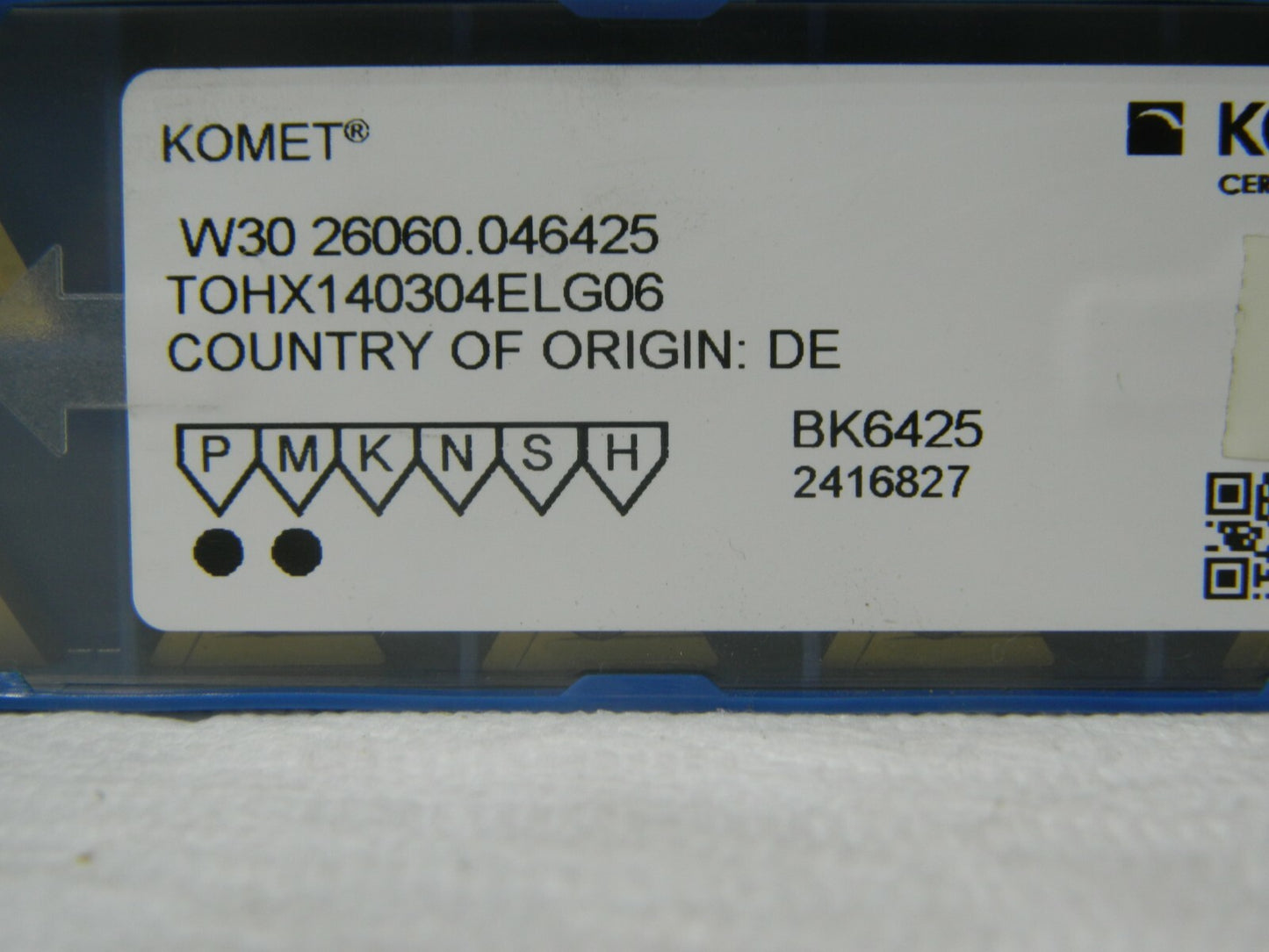 Komet Carbide Boring Insert TOHX140304 G06 Grade BK6425 Qty 10 W3026060046425O