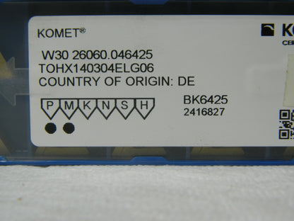 Komet Carbide Boring Insert TOHX140304 G06 Grade BK6425 Qty 10 W3026060046425O