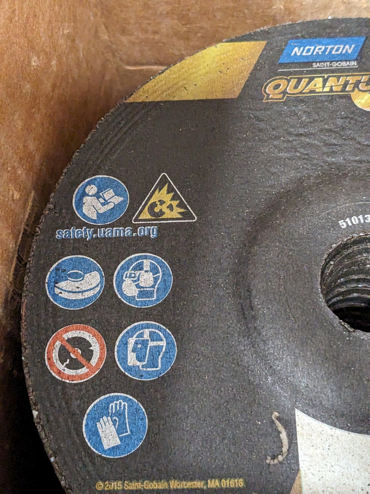 NORTON Grinding Wheel: T27, 6" Dia, 1/8" Thick, 7/8" Hole Qty 19