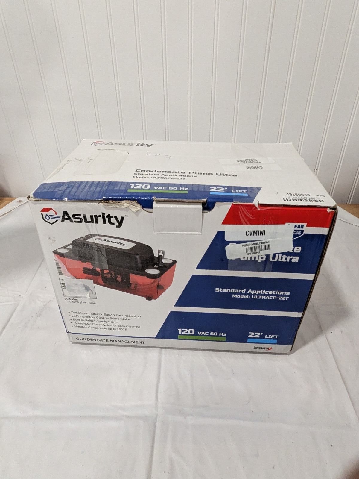 Asurity Electronic Condensate Pump 1/2 Gallon Tank Capacity, 115V Volt CVMINI