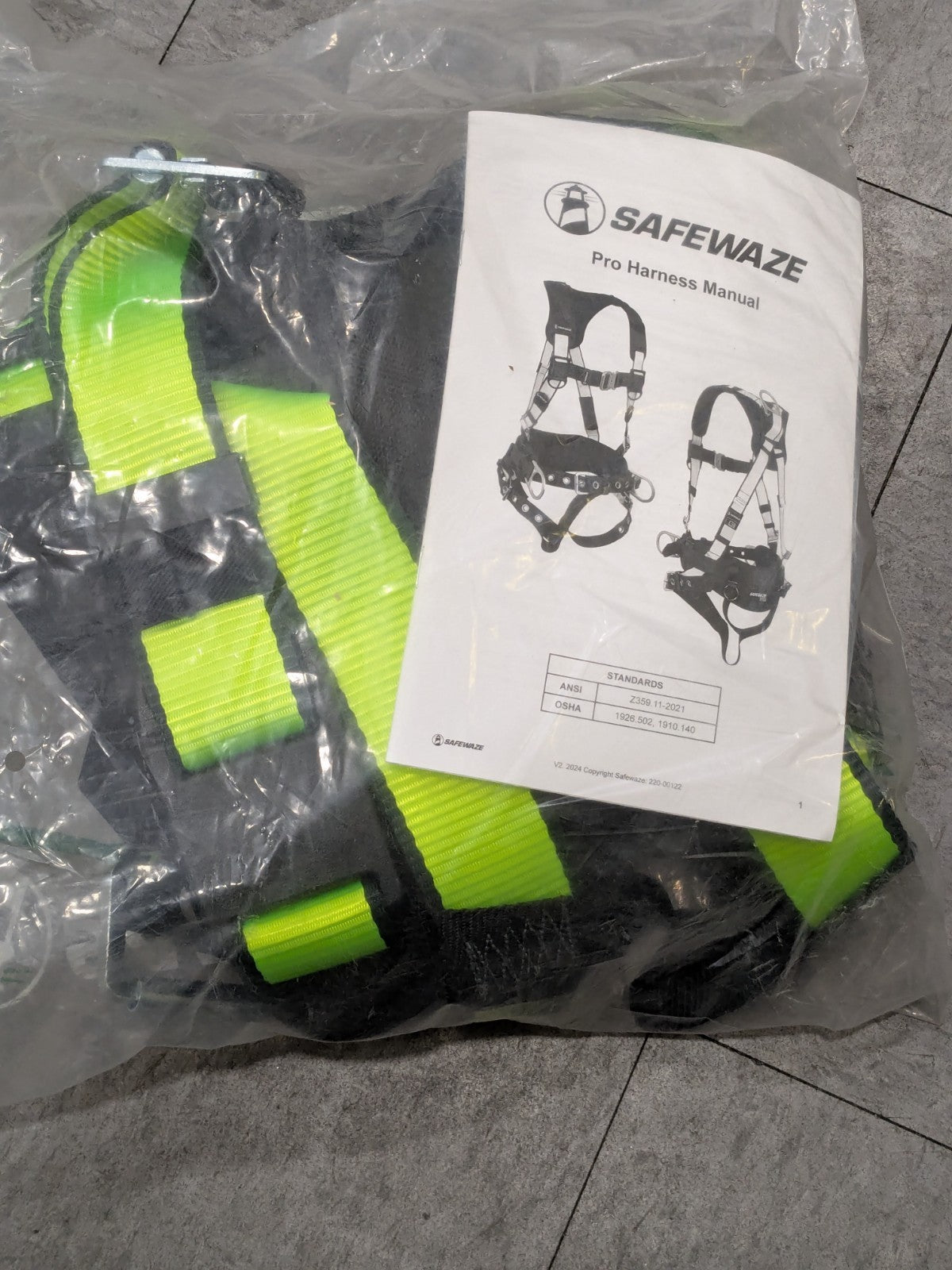 Safewaze S/M PRO Full Body Harness W/1D, MB Chest, tab Legs - FS185-S/M