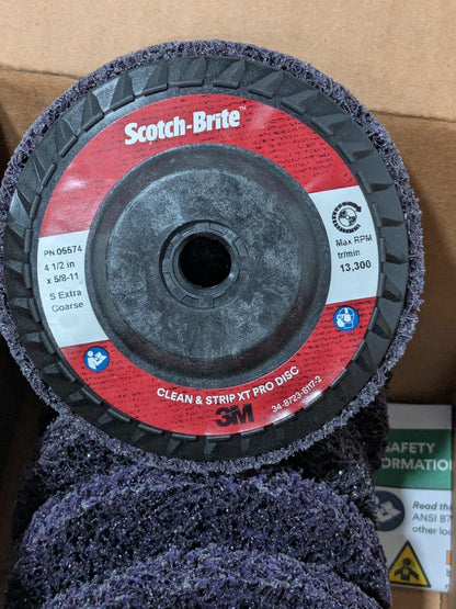 3M Deburring Disc: 4-1/2" Dia, Extra Coarse, Silicon Carbide Qty 10 7100175252