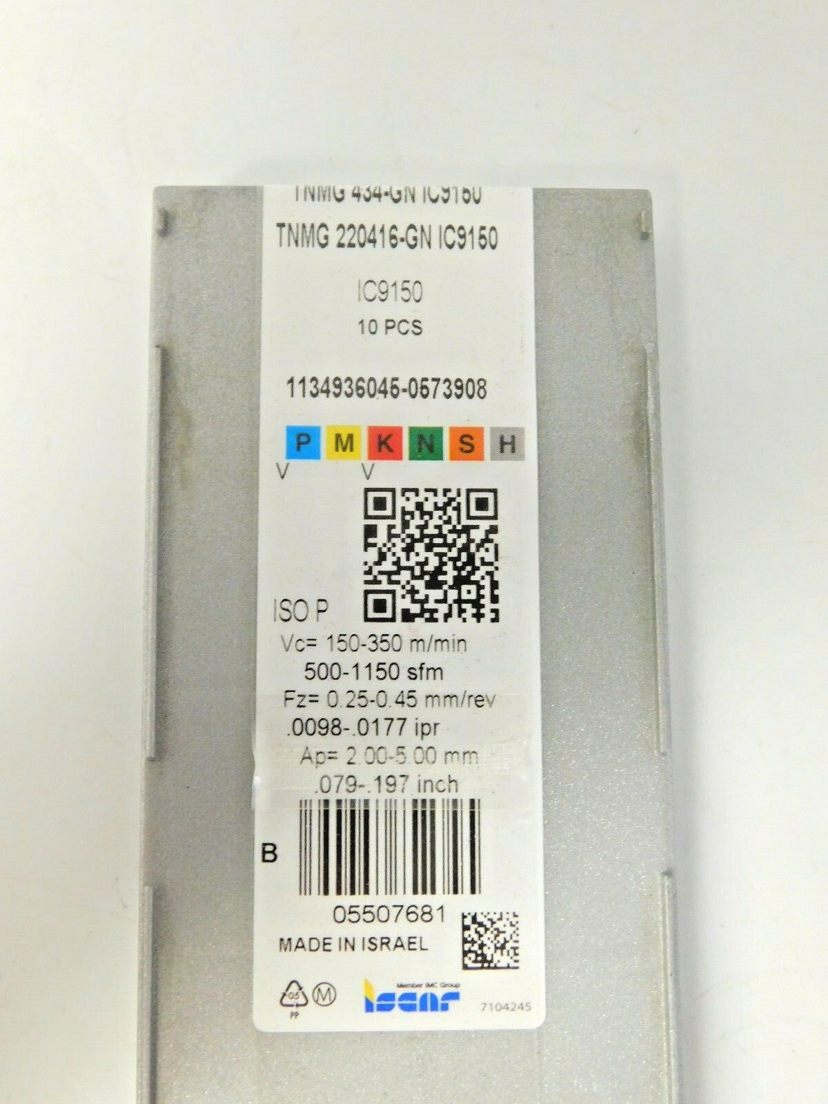 Iscar Carbide Turning Inserts TNMG434-GN Grade IC9150 Qty 10 5507681