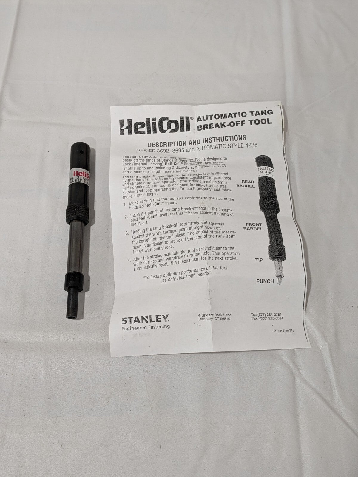 HELI-COIL 3/8-24 Thread Insert Tang Break Off Tool 3692-6