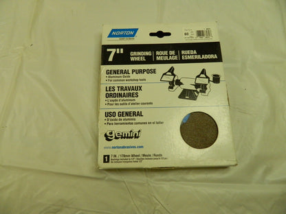 NORTON Bench & Pedestal Grinding Wheel: 7" Dia, 1" Thick,  07660788270