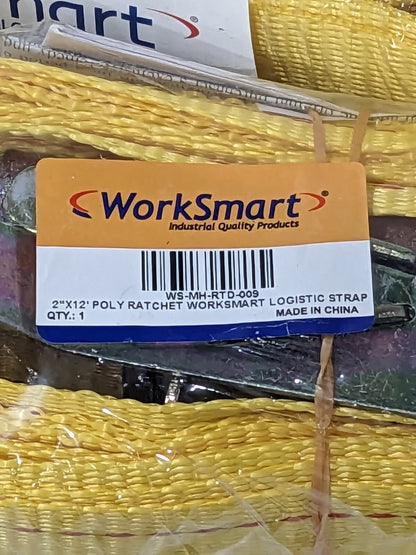 WorkSmart 12 Ft. Long x 2" Wide, 1 Ply, Poly Strap Qty 2 WS-MH-RTD-009