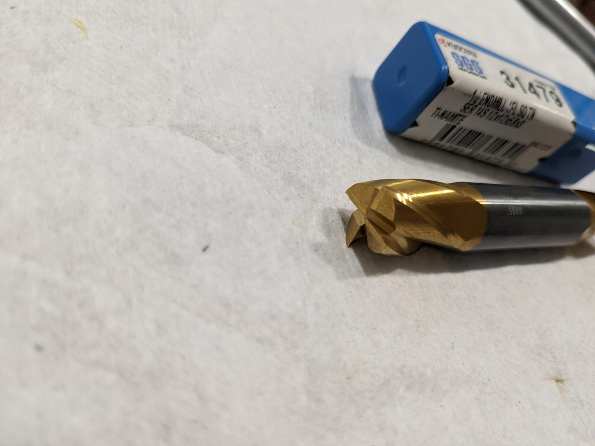 SGS Square End Mill: 1/2" Dia, 5/8" LOC, 4 Fl Solid Carbide 31479