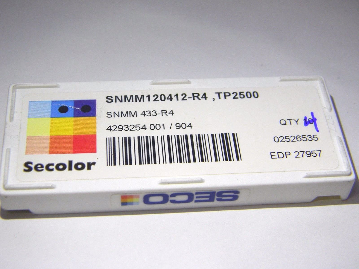 Seco Carbide Turning Inserts SNMM434 R4 Grade TP2500 Qty 4 27957