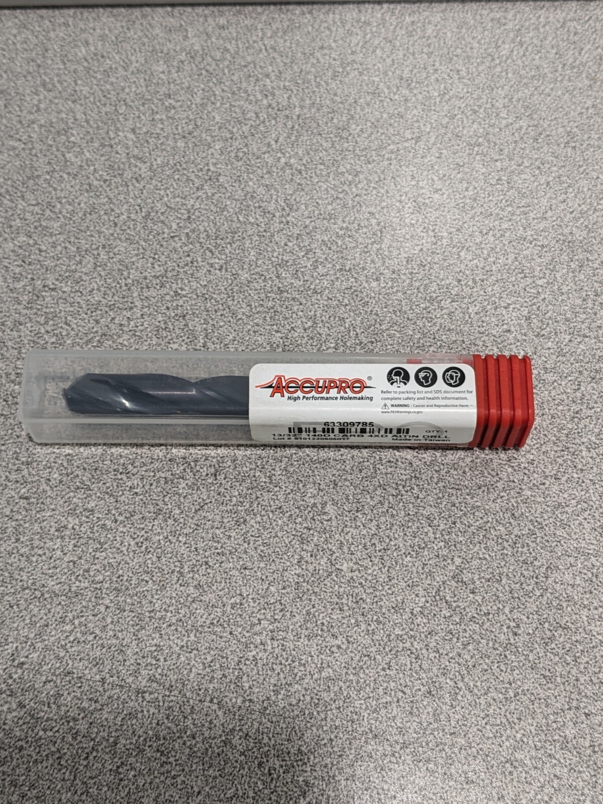 ACCUPRO Jobber Length Drill Bit: 13/32" Dia, 140 °, Solid Carbide 63309785