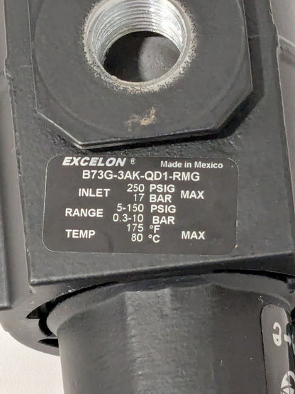 NORGREN FRL Combination Unit: 3/8 NPT, Intermediate B73G-3AK-QD1-RMG