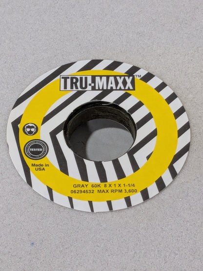 Tru-Maxx Surface Grinding Wheel: 8" Dia, 1" Thick, 1-1/4" Arbor, 60G 06294532