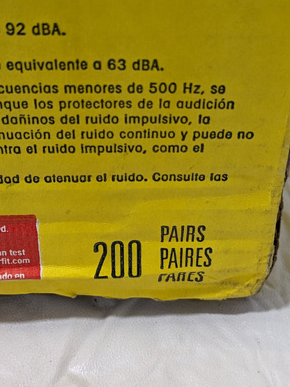 3M Earplugs: 29 dB, Foam, Barrel, Roll Down, Corded Qty 200 Pairs 7000002301