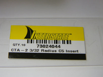 Interstate CTA 2 3/32" Radius C5 Carbide Inserts Qty. 10 #73024044