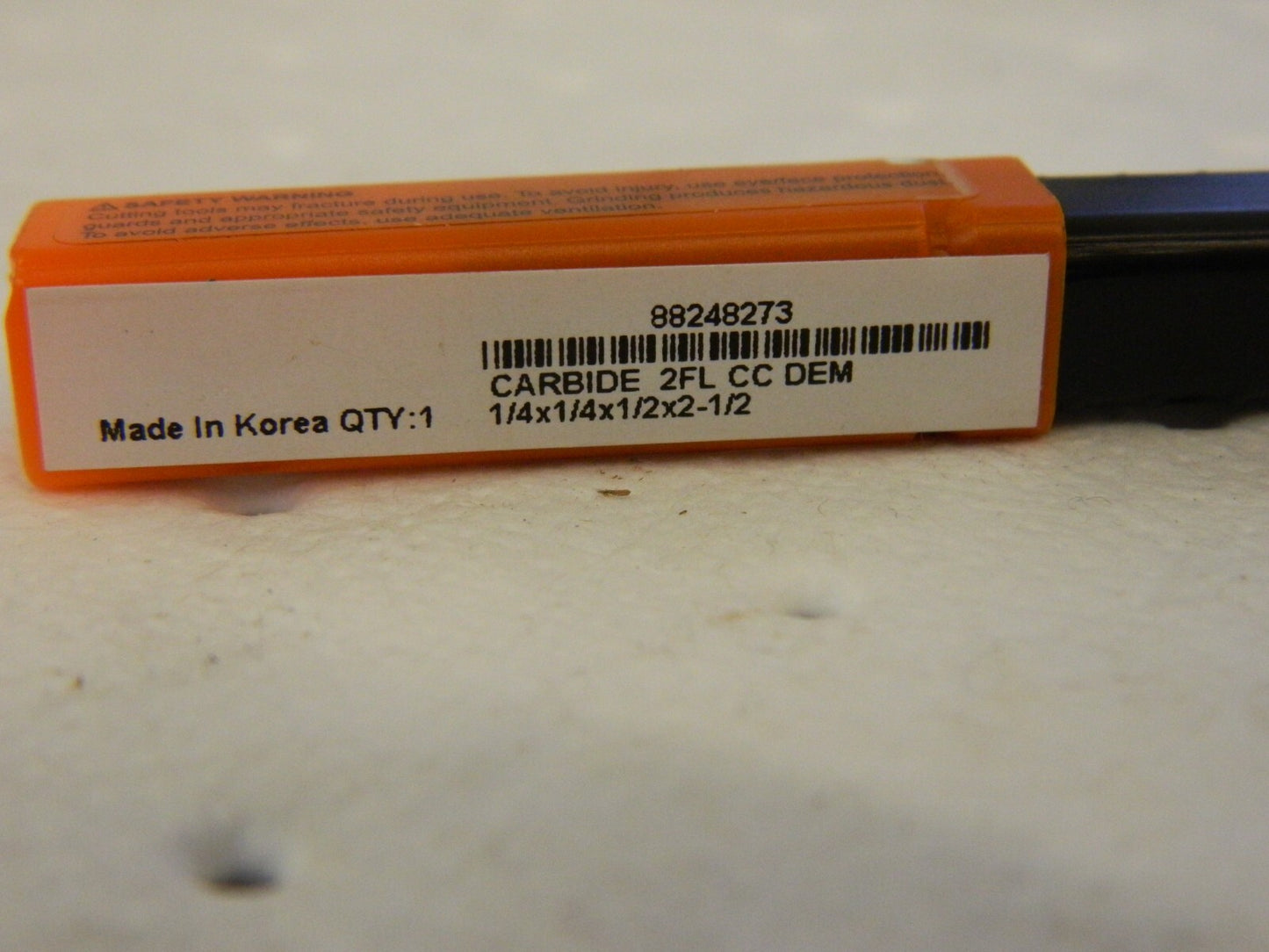 HERTEL Square End Mill: 1/4 Dia, 1/2 LOC, 2 Flutes, Solid Carbide E5022016