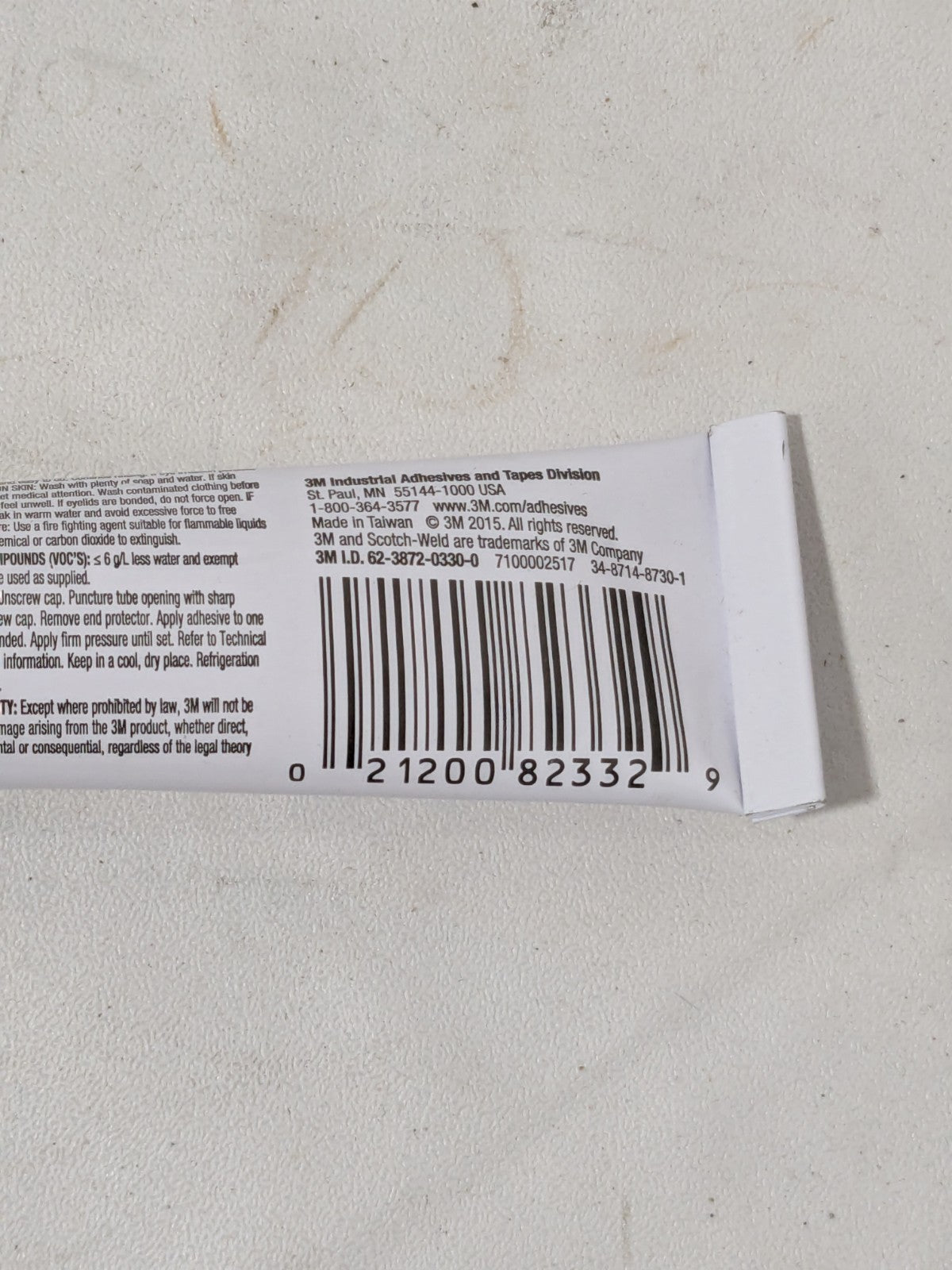 3M SCOTCH-WELD Adhesive Glue: 0.7 oz Tube, Clear 7100002517