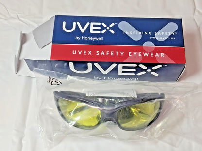UVEX Livewire Safety Glasses Amber Sealed Anti-Fog Black Frame QTY3 S2602HS