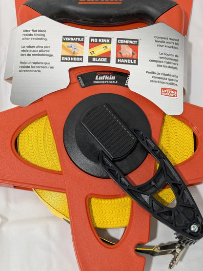 Lufkin 1/2" x 100' Engineer's Fiberglass Tape Measure FE100D