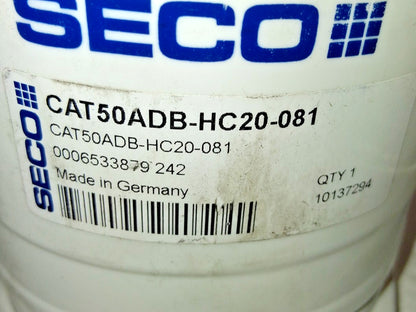 Seco Tools Hydraulic Tool Holder CAT50ADB-HC20-081 10137294