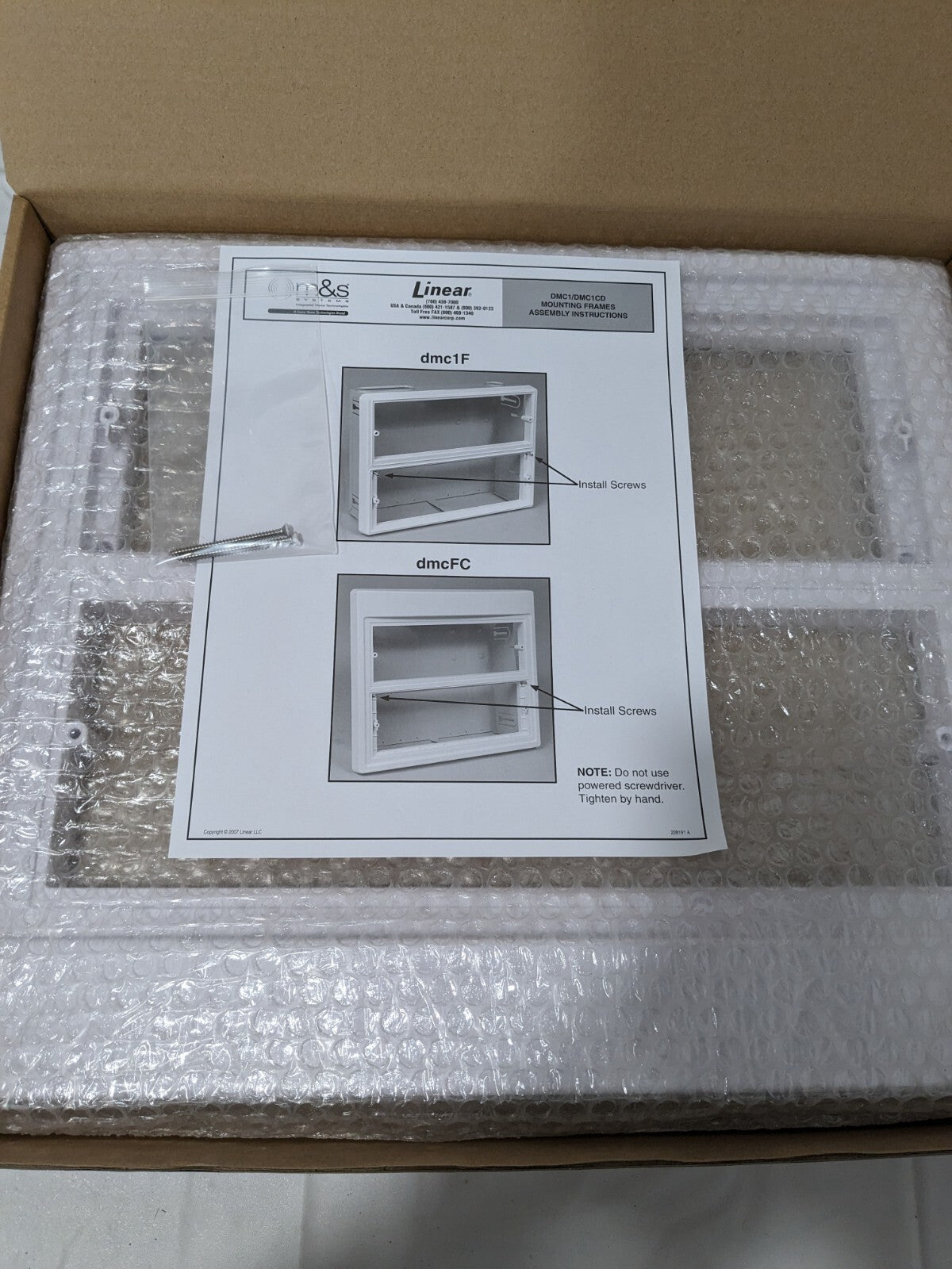 M&amp;S Systems Combination Retrofit Mounting Frame, White DMCFC