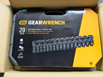 GearWrench 29 Piece SAE Deep Impact Socket Set 3/4" Drive 6 Point 84037