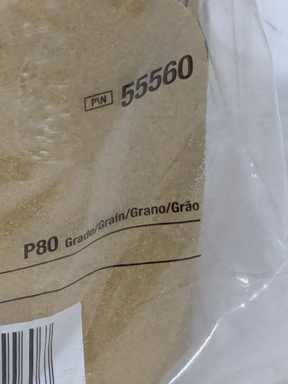 3M 6" Dia PSA Disc Roll: 80 Grit, Aluminum Oxide Roll of 100 55560