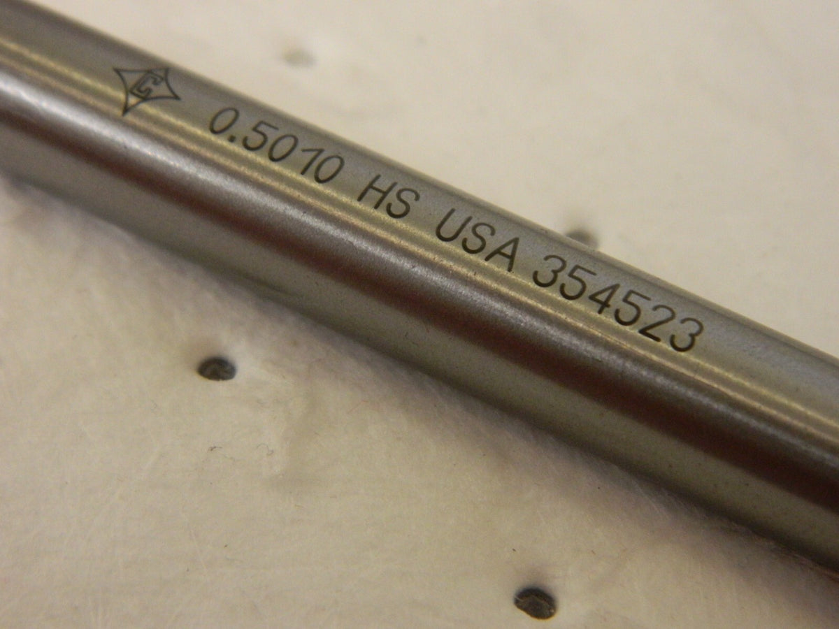 CLEVELAND Chucking Reamer: 0.501 Dia, 8 OAL HSS C26085