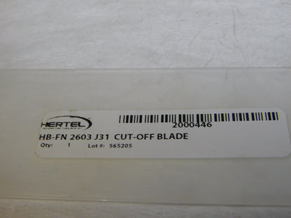 Hertel Indexible Cut-Off Blade 3mm W 1.38 Max DOC Dbl End RH 26mm Ht 2000446