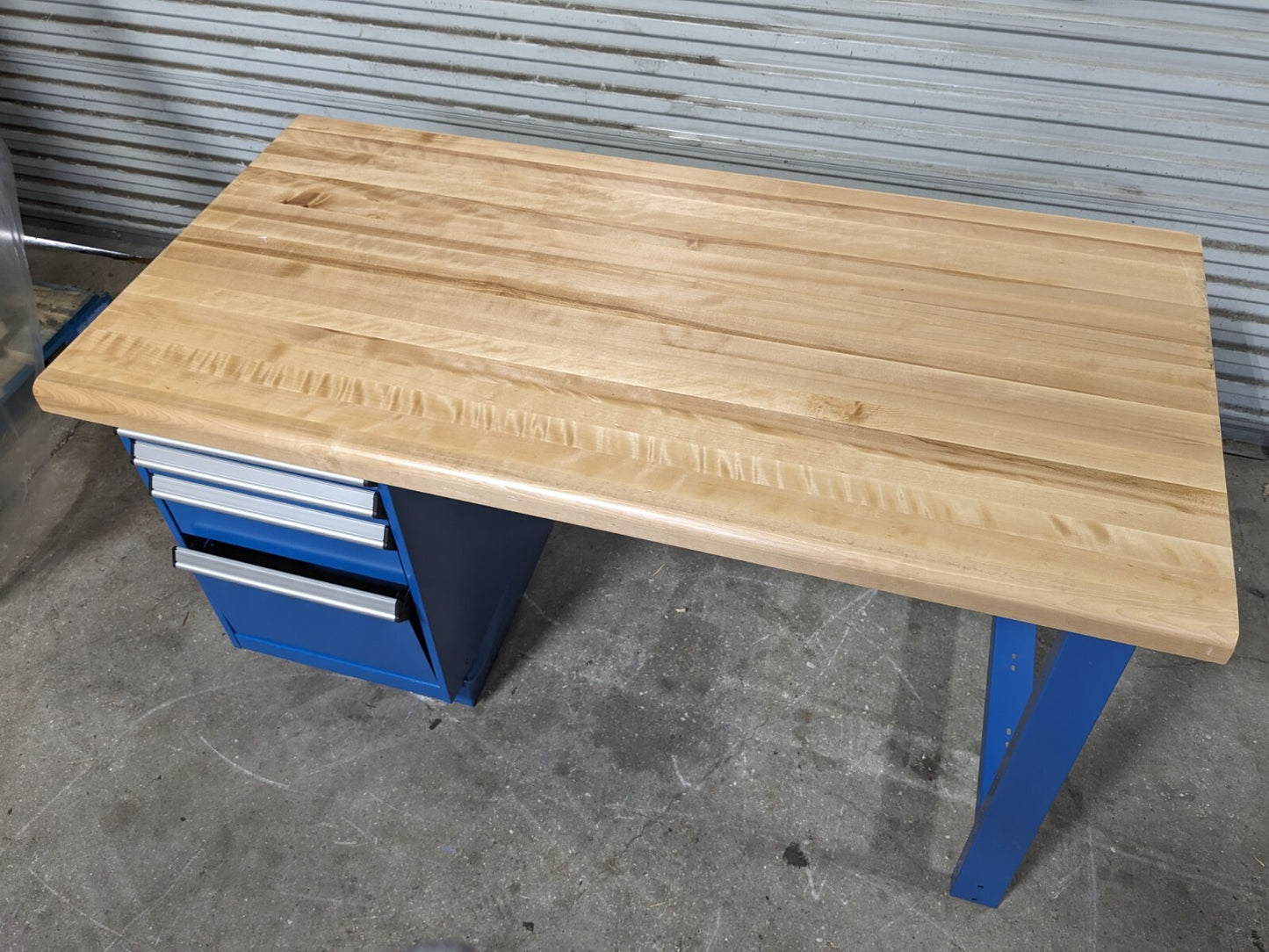 Rousseau Work Bench w/ 4 Drawer Cabinet 60" x 30" Butcher Block Top DAMAGED