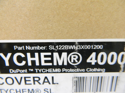 DUPONT TYCHEM 4000 SL COVERALL SIZE 3X, WHITE, Qty 12 SL122BWH3X001200
