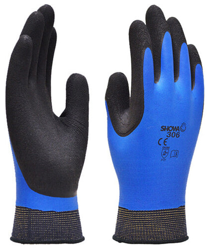 SHOWA General Purpose Work Glove: XXL, Latex Coated Nylon Blend Qty 12 306XXL-10