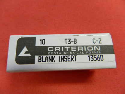 Criterion T3-B C-2 Blank Inserts Qty. 10 13560