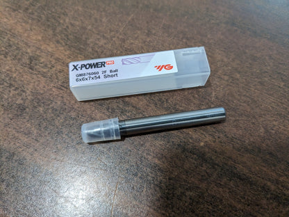 X-POWER PRO 2 FLUTE SHORT LENGTH BALL NOSE END MILL gm876060