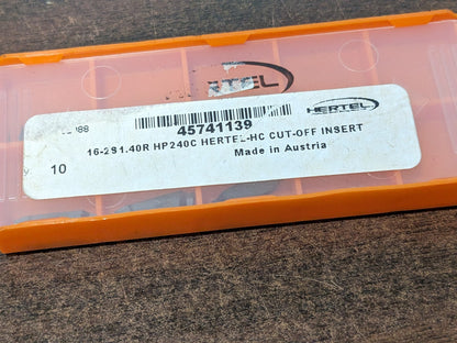 HERTEL 162S1.40R HP240C Carbide Cutoff Insert 8 ct 45741139