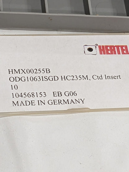 Hertel Carbide Insert ODG10631SGD Grade HC235M Qty 10 HMX00255B