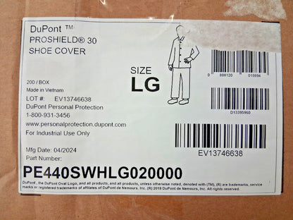 Dupont Polypropylene Shoe Covers Non Chemical-Resistant PE440SWHLG020000