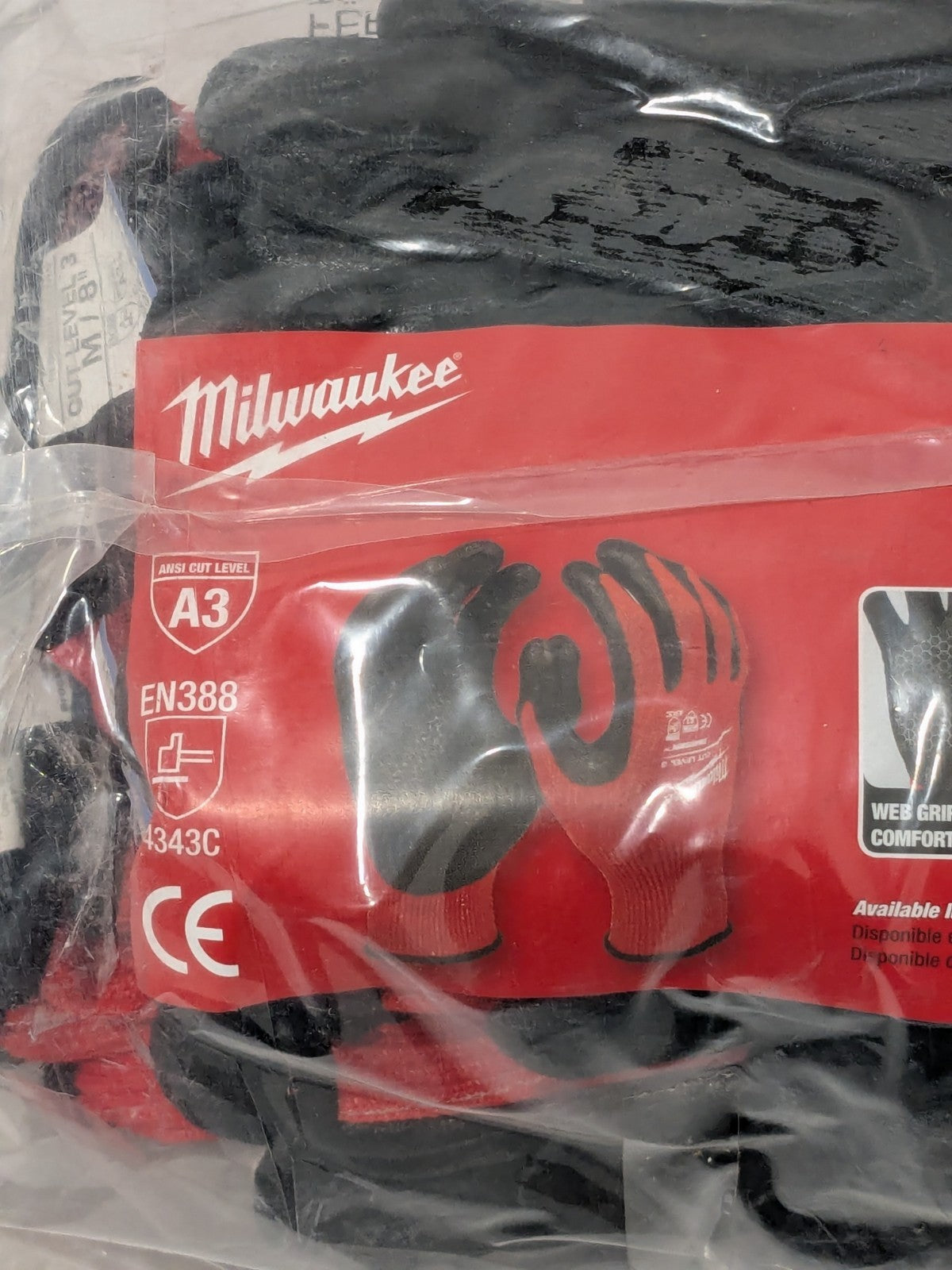 Milwaukee Gloves: Size Medium, ANSI Cut A3, Nitrile, Nylon 12 Pairs 48-22-8931B