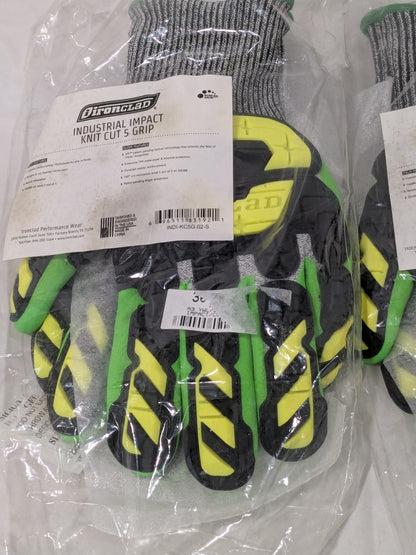 IronClad Impact Gloves, Sz S, Foam Nitrile Palm, 10" Long 2 Pairs INDI-KC5G