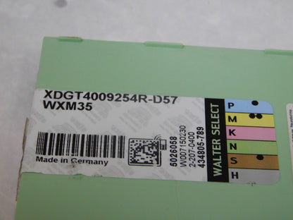 Walter XDGT4009254 D57 Grade WXM35 Carbide Milling Insert  Qty 4 5026058