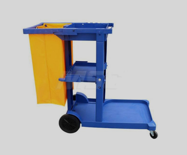 PRO-SOURCE Janitor Cart  PE Plastic  20" Wide  Vinyl Bag  300LB Capacity AF