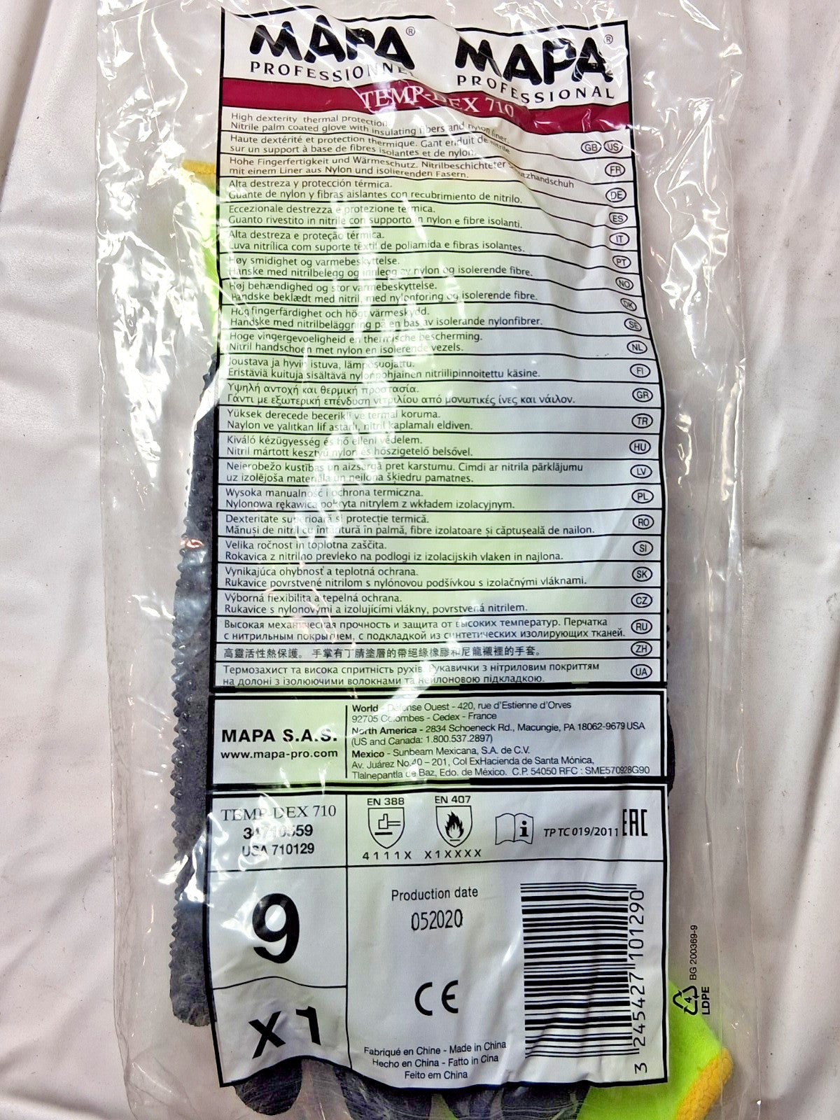Mapa Professional Thermal Acrylic Heat Resistant Gloves QTY5 70202304