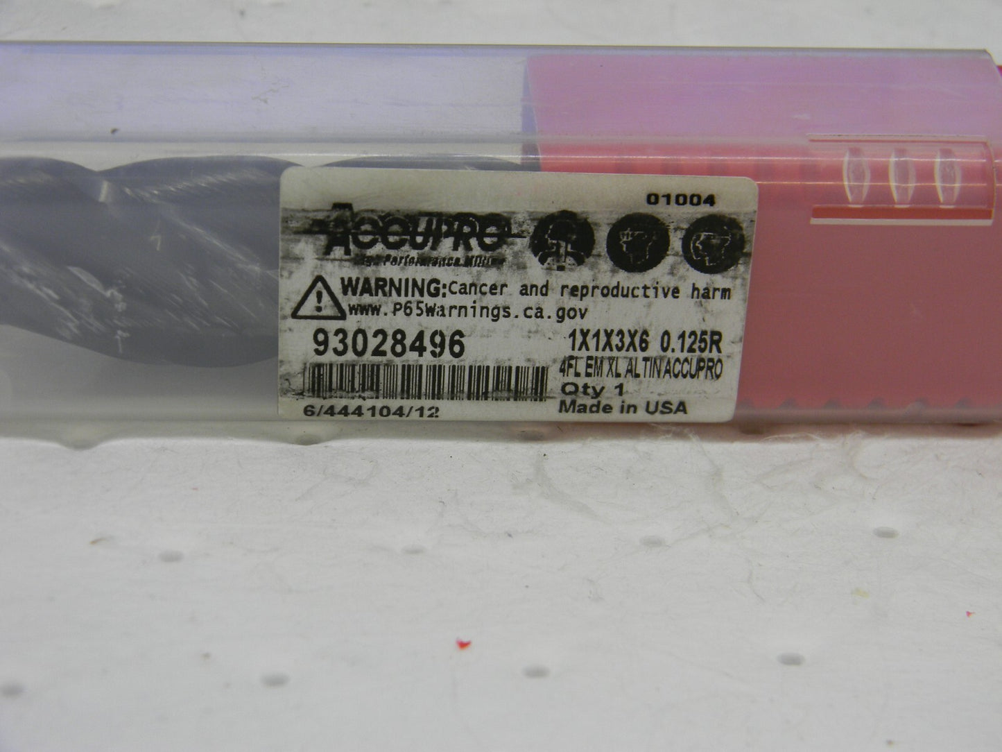ACCUPRO 1 Diam 4 Flute Solid Carbide 1/8 Corner Radius End Mill 12183179