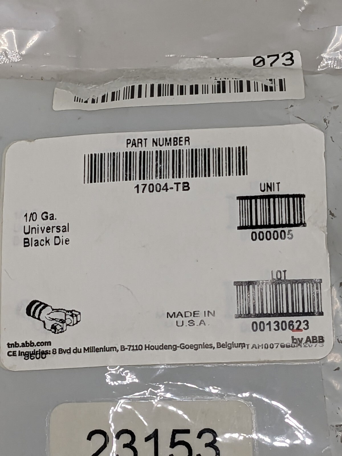 THOMAS & BETTS 1/0 AWG, Battery Connector Qty 5 17004-TB