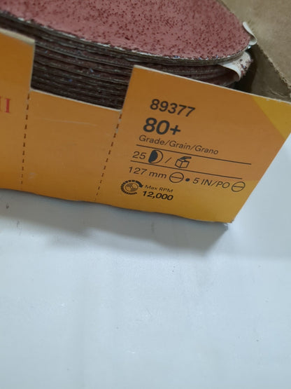 3M 25pk of 5" Dia PSA Discs: 80 Grit, Premium Ceramic Alumina 7100264052