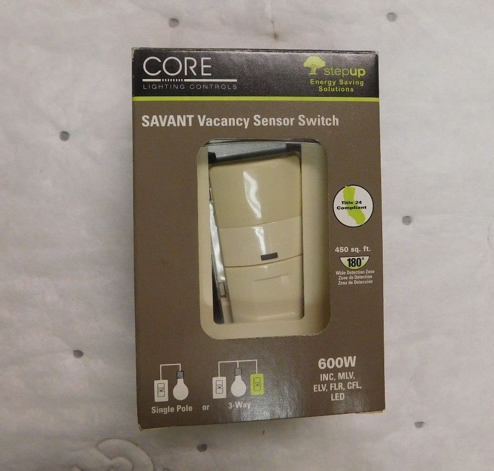 Cooper Wiring Devices Infrared Vacancy Sensor Wall Switch Almond VS306U-A