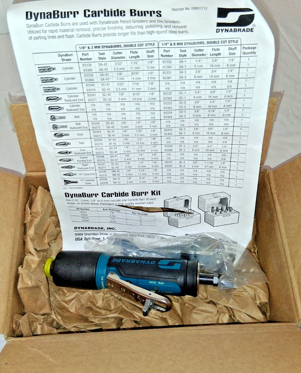 Dynabrade Rear Exhaust Air Die Grinder 1/4" Collet 0.40 hp 48327