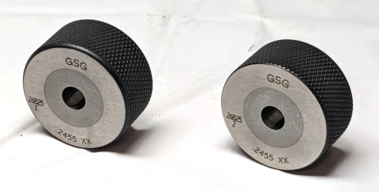 GSG  Class XX Master Ring Gages Set  0.2455"  GO / NO GO  GSG-CR-0.2455MC