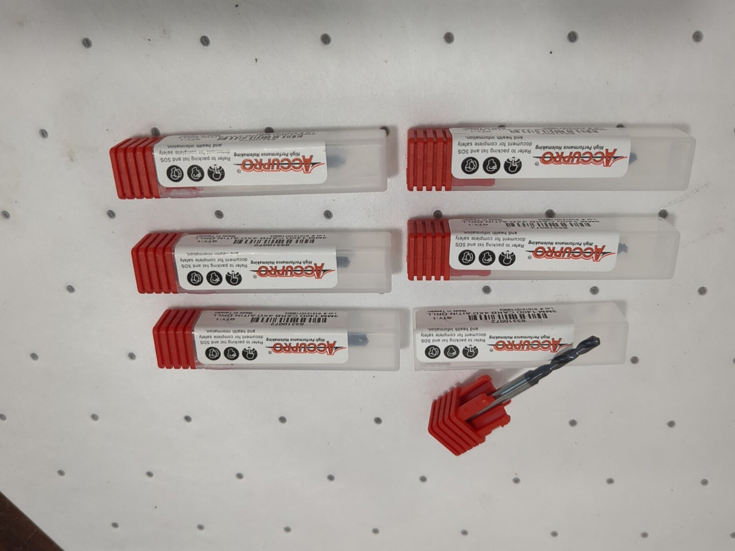 ACCUPRO Jobber Drill 6pc: 3.00 mm Dia, 140 deg Point, Solid Carbide 63310072