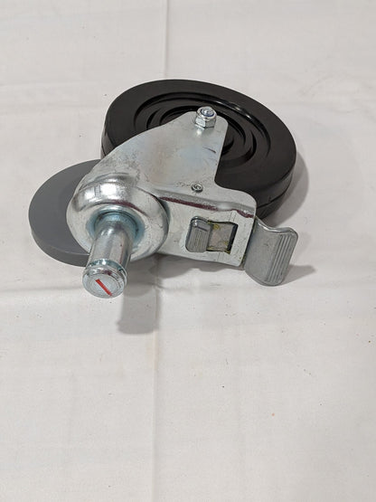 Caster: Hard Rubber Swivel w/Brake & Bumper 5" Diam x 1-1/4" Wide CA5SBR-RB