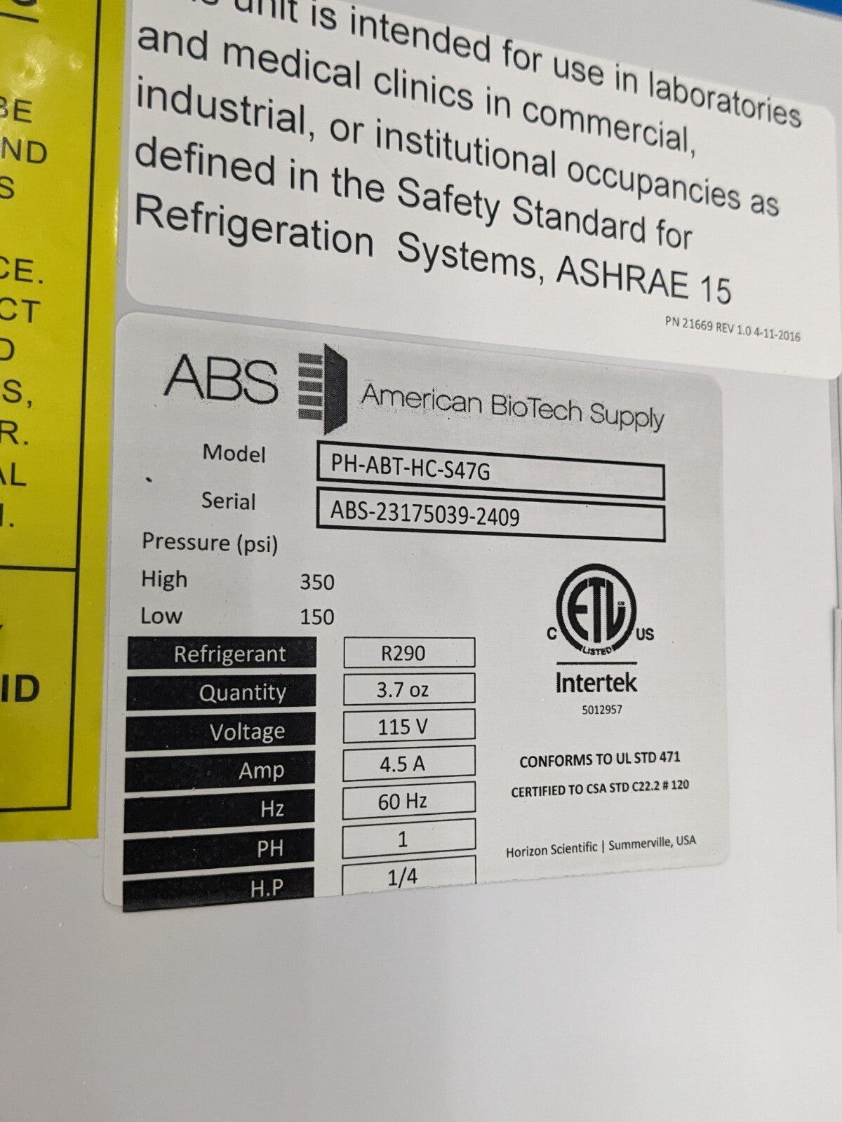 American Biotech Pharmacy / Vaccine Refrigerator PH-ABT-HC-S47G Scratch N Dent