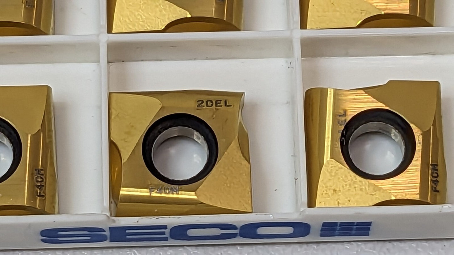 Seco Carbide Milling Inserts TiAlN & TiN SNHQ120531EL2-M07 F40M Qty 10 02509346